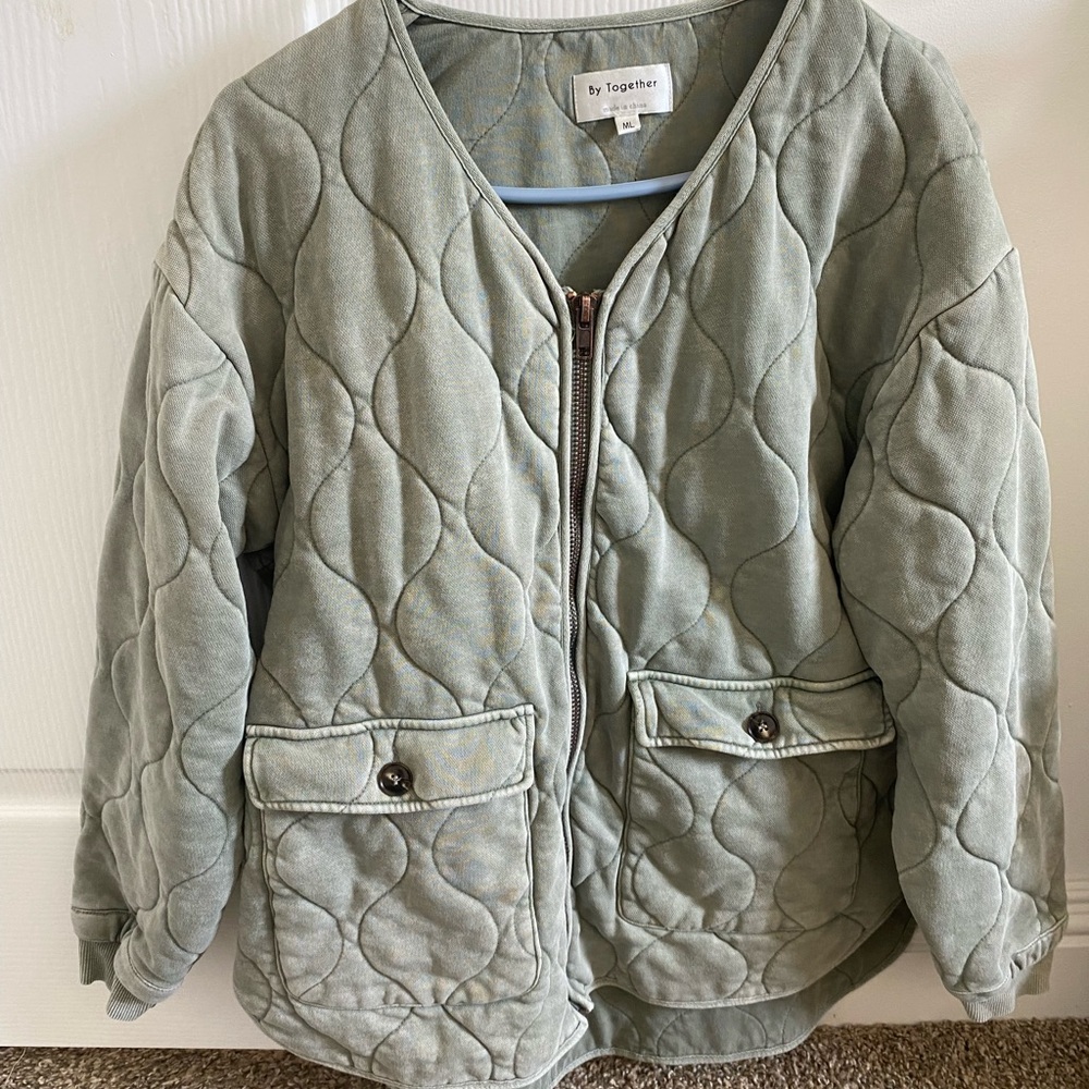 By Together Sage Quilted Jacket